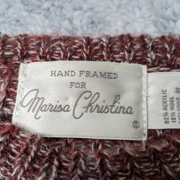Vintage Marisa Christina maroon sweater size M - Picture 4 of 6